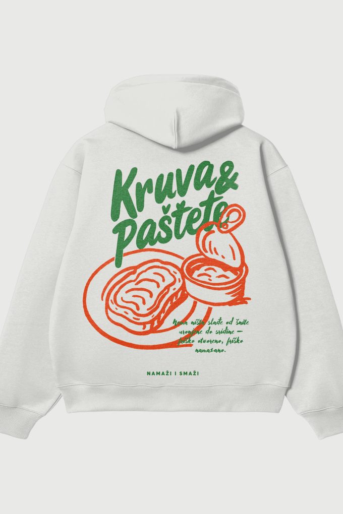 Kruva & Paštete - White Hoodie