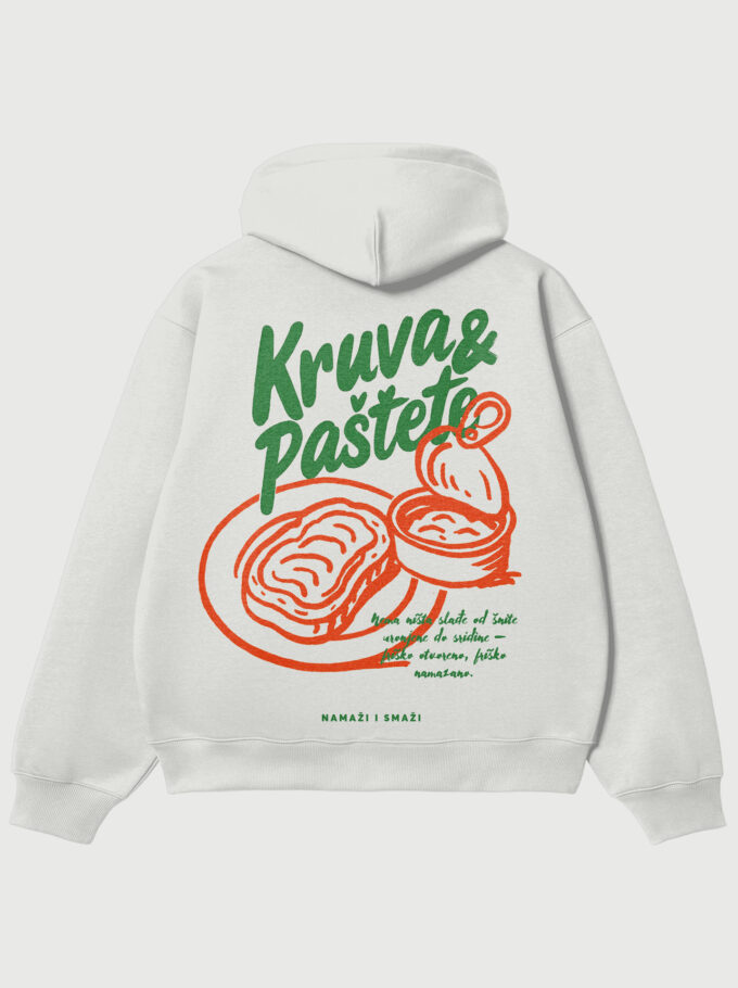 Kruva & Paštete - White Hoodie