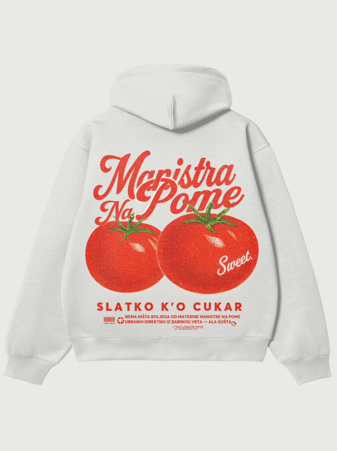 Manistra na Pome - White Hoodie