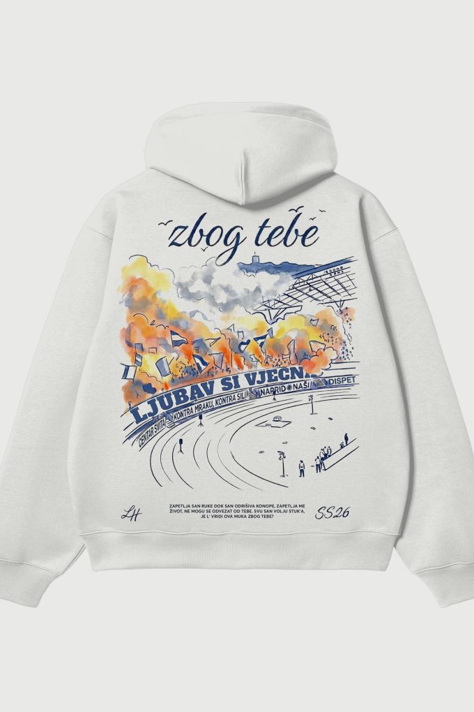 Zbog Tebe - White Hoodie