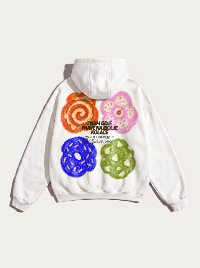 Kolači – White Premium Heavyweight Hoodie