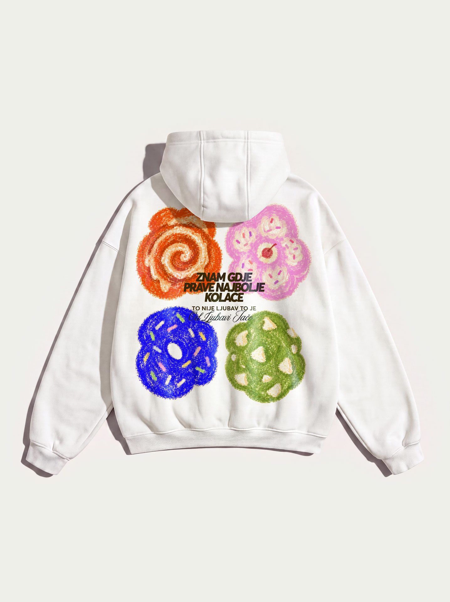 Kolači – White Premium Heavyweight Hoodie