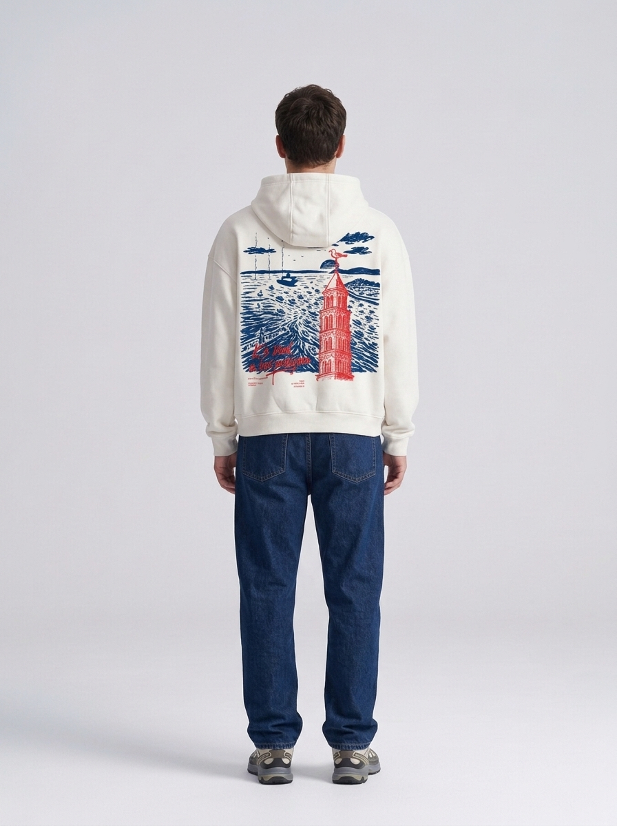 Brod u Boci – White Premium Heavyweight Hoodie - Slika 2