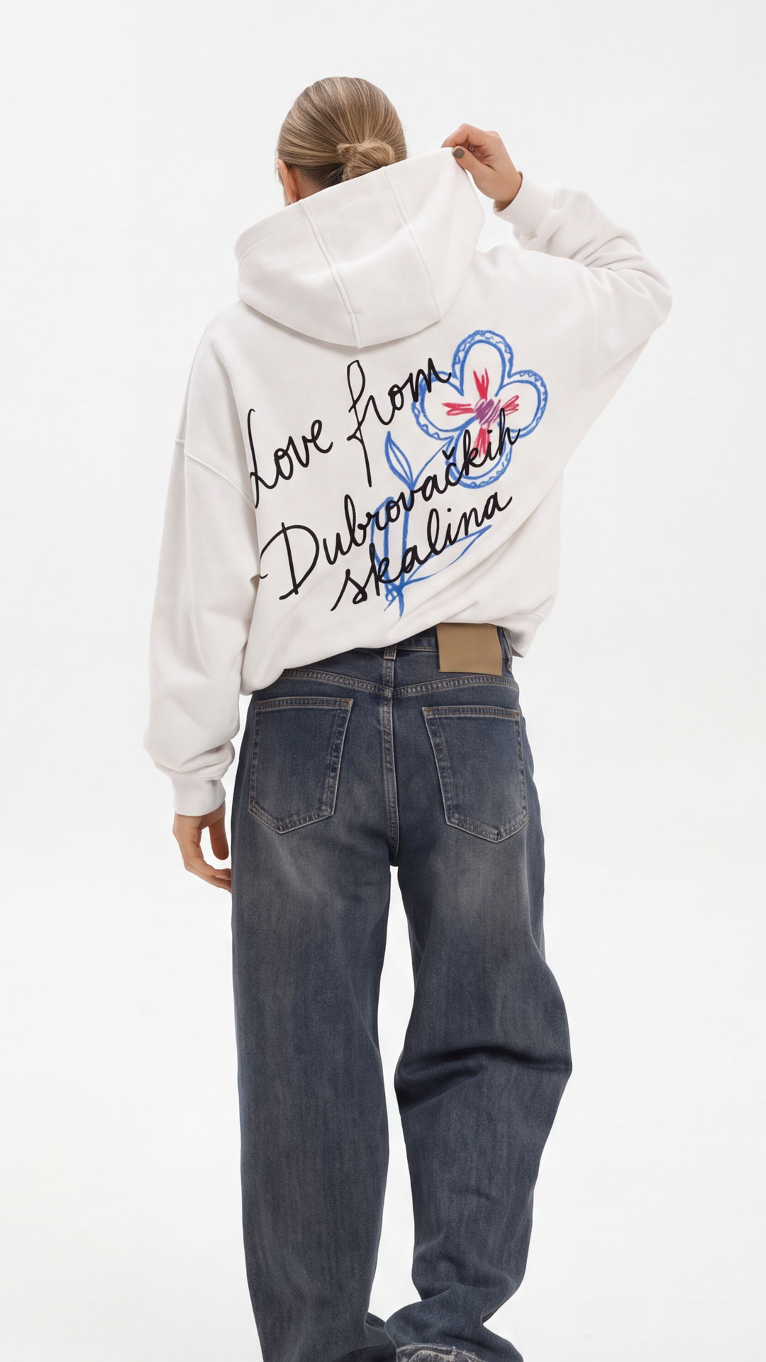 Love from Dubrovnik – White Premium Heavyweight Hoodie - Slika 2