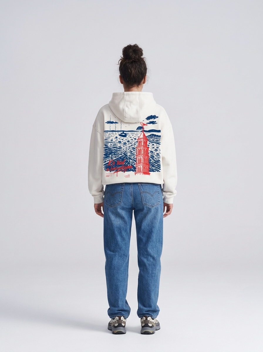 Brod u Boci – White Premium Heavyweight Hoodie - Slika 3
