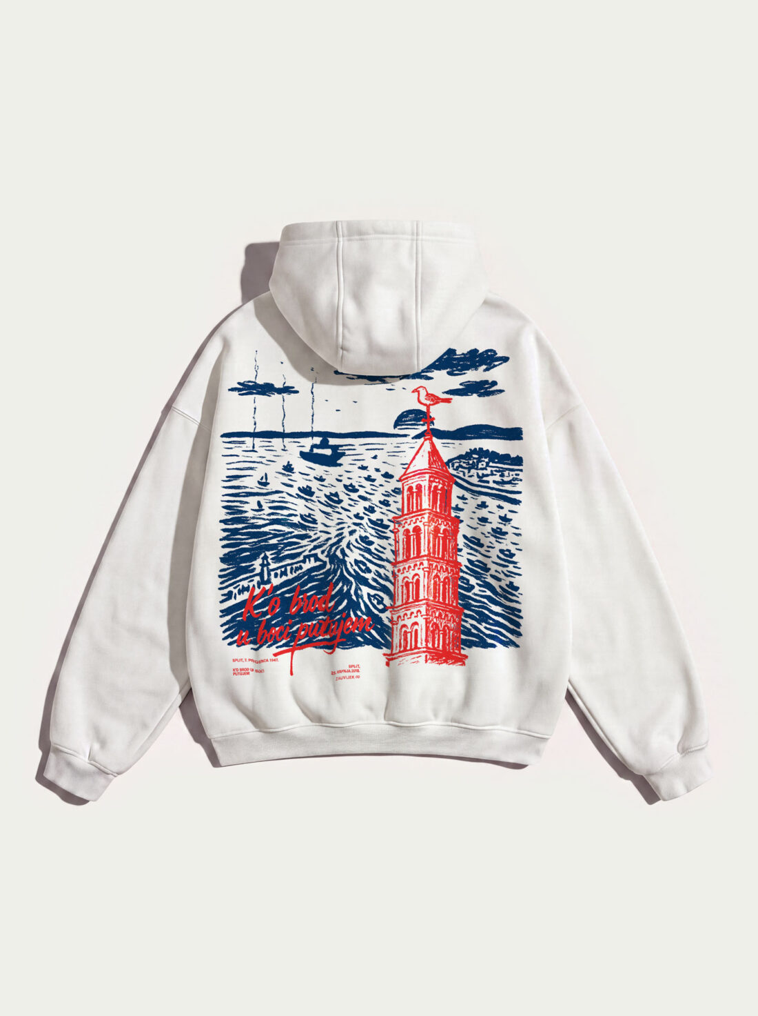 Brod u Boci – White Premium Heavyweight Hoodie