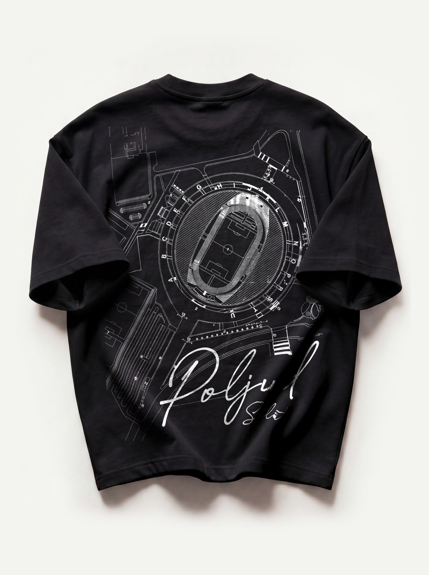 Poljud - Black Heavy Oversized T-Shirt