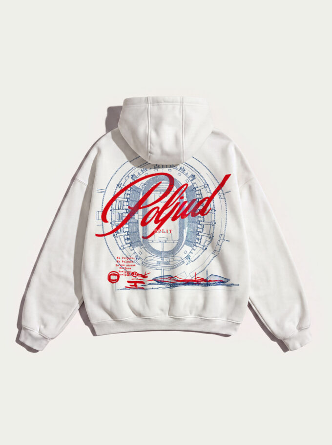 Poljud – White Premium Heavyweight Hoodie