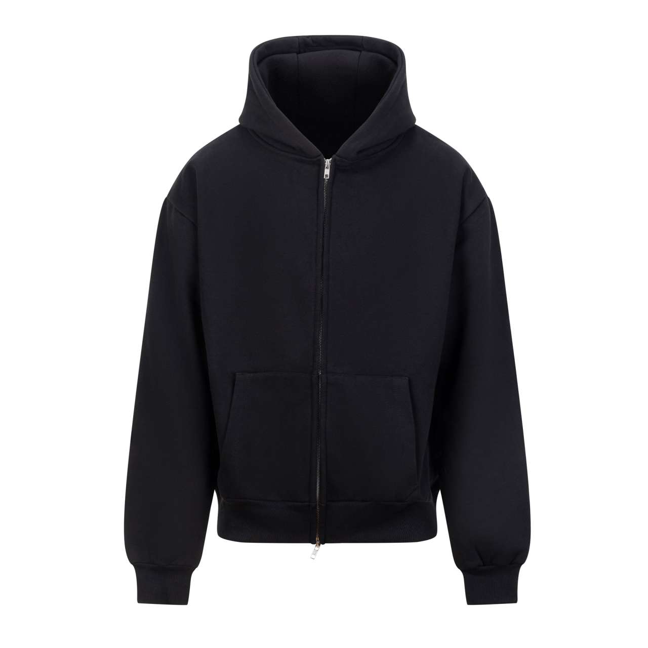 Signature Heavyweight Zip Hoodie – Deep Black