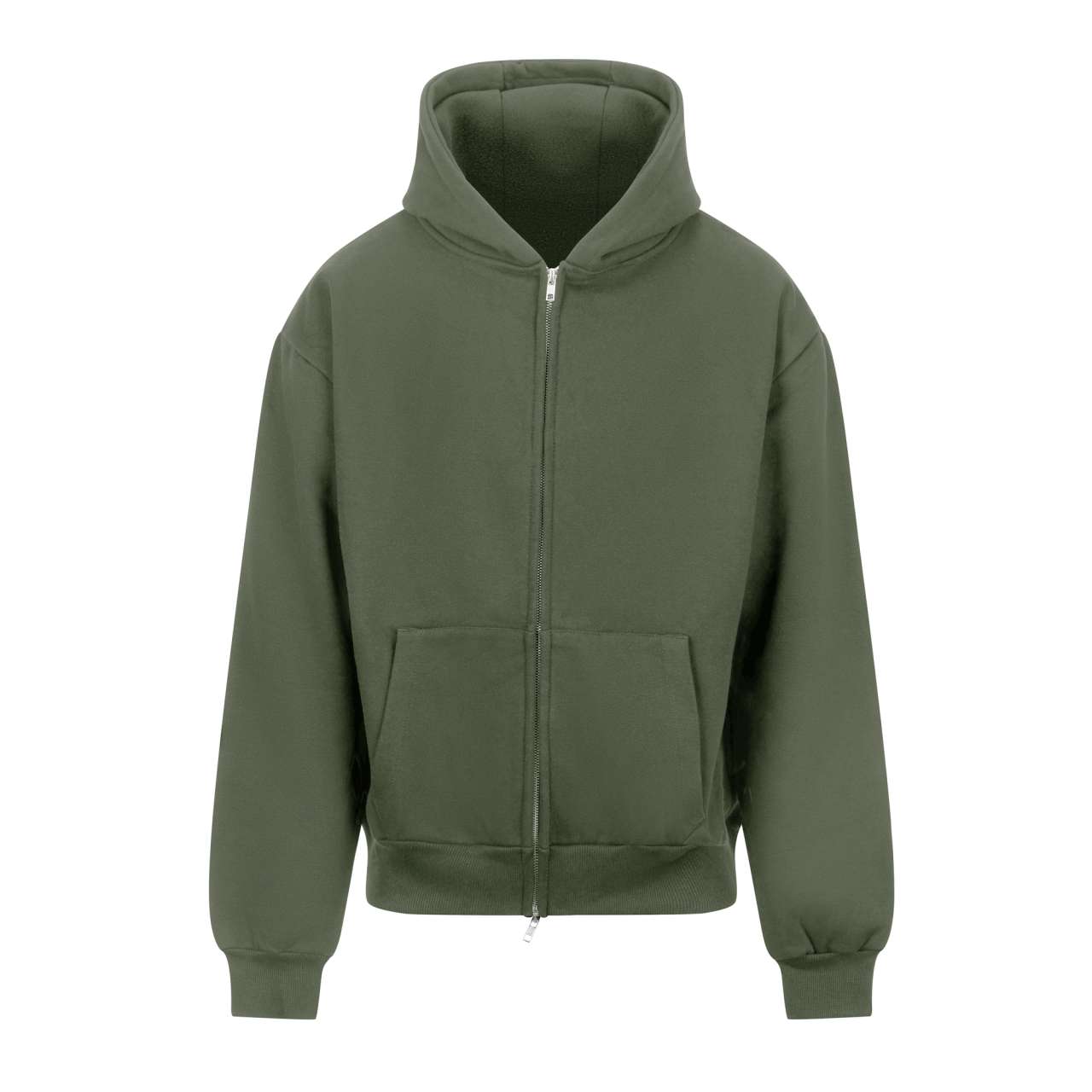 Signature Heavyweight Zip Hoodie – Earthy Green