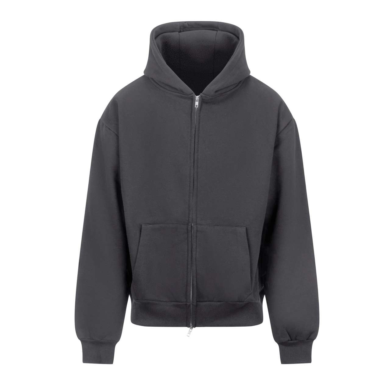 Signature Heavyweight Zip Hoodie – Solid Charcoal