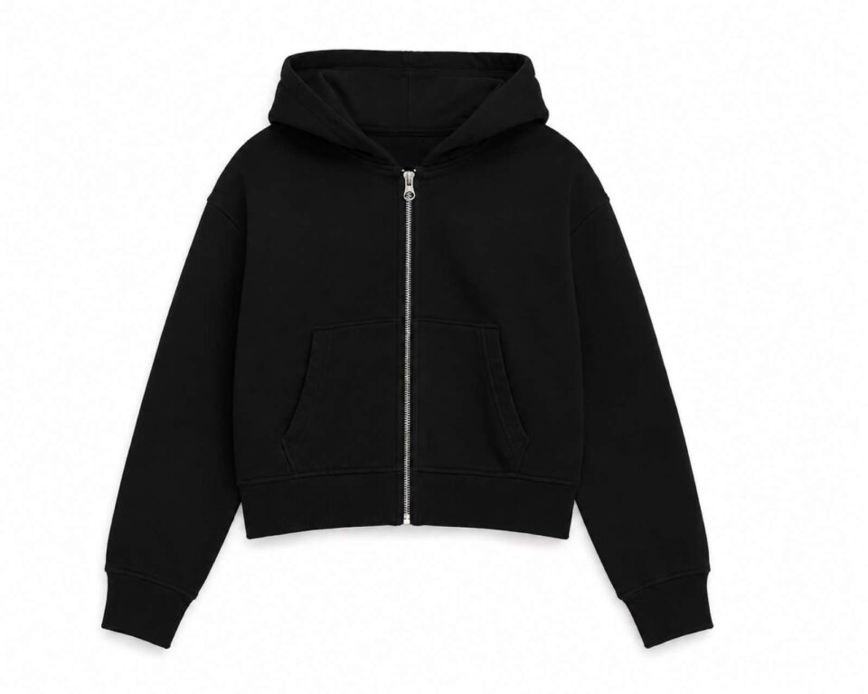 Crop Zip hoodie – kroj